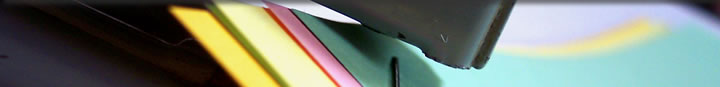coloured paper stapled together
