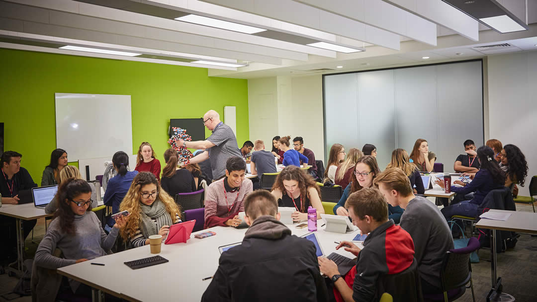 A seminar room inside the George Davies centre