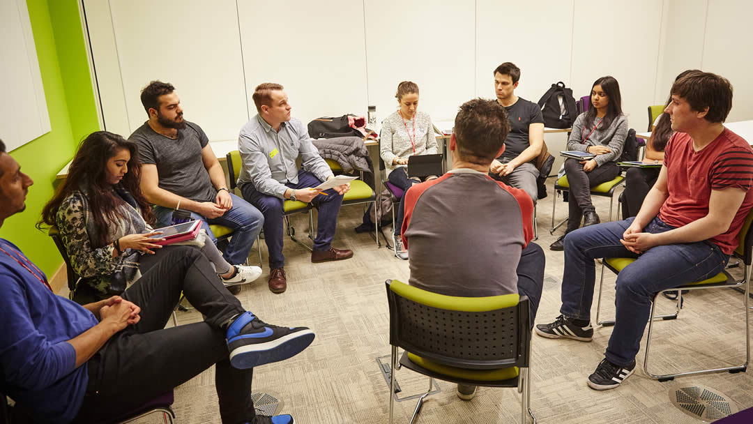 Students working inside the George Davies centre