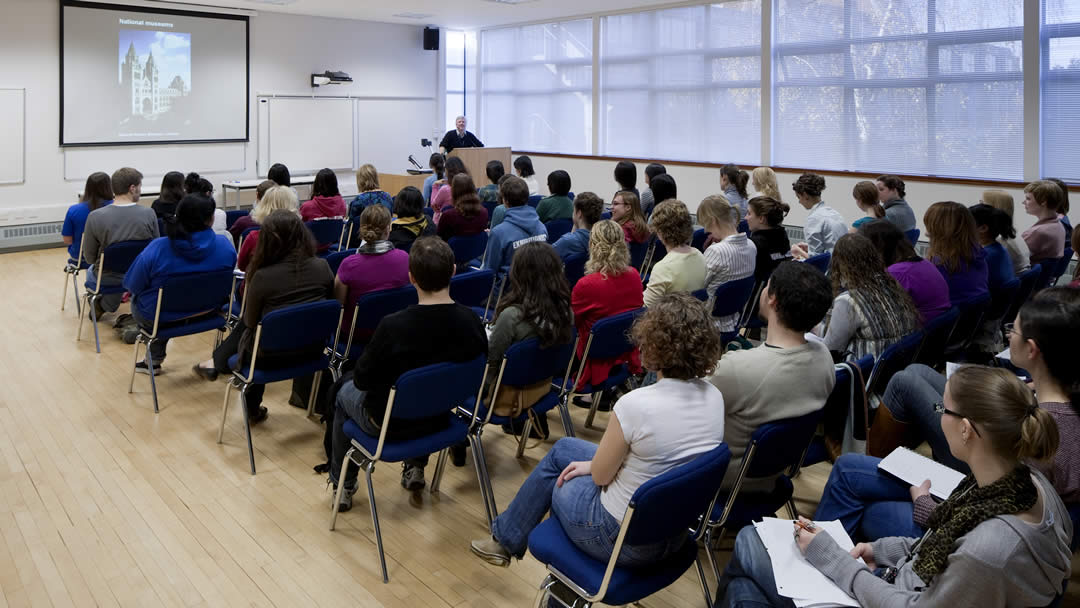 A lecture area inside the Museum Studies Building