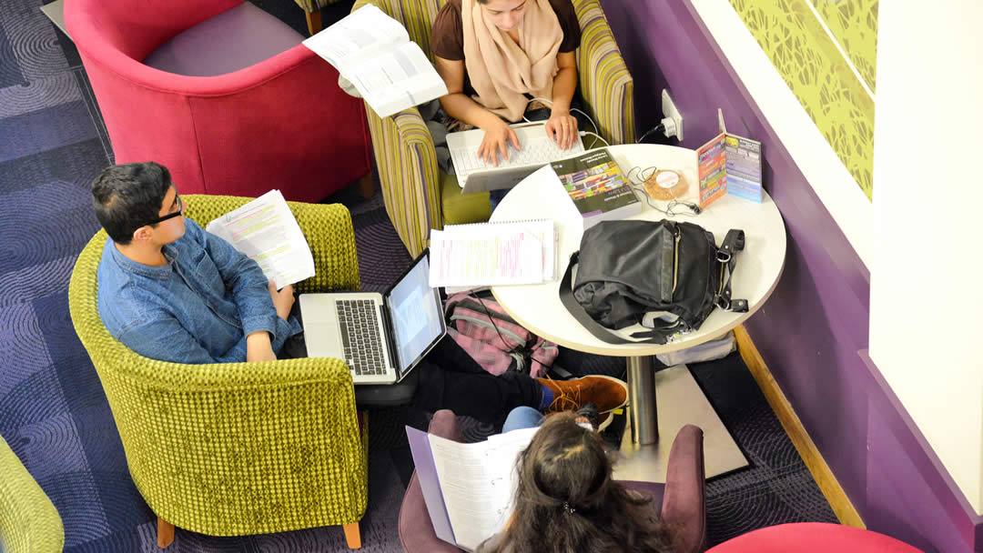 Students working inside the Students' Union