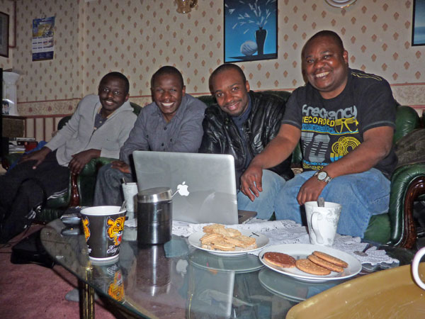 Photo of Malawi group with laptop