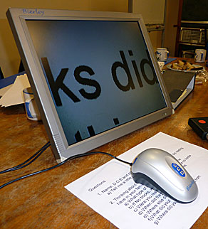 Photo of computer reading aid