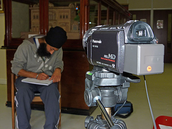 photo of interview at Sikh Museum in Derby