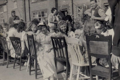 Photo of VE day street party on Pollard Rd