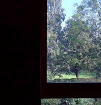 Photo of poster and trees when camera exposed for trees